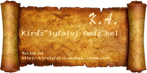 Királyfalvi Amábel névjegykártya